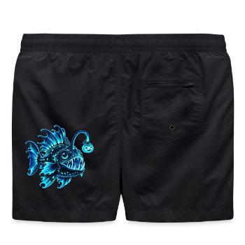 Blauer biolumineszenter Laternenfisch - Badeshorts - Schwarz - Hinten