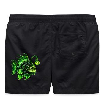 Grüner biolumineszenter Laternenfisch - Badeshorts - Schwarz - Hinten