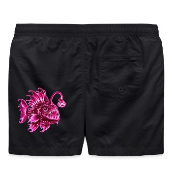 Rosa biolumineszente Laternenfisch - Badeshorts - Schwarz - Hinten