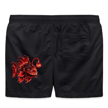 Roter biolumineszenter Laternenfisch - Badeshorts - Schwarz - Hinten