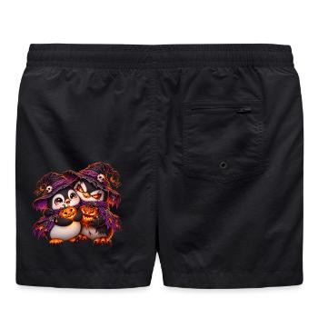 Pinguinkuschel (Yin-Yang) - Badeshorts - Schwarz - Hinten