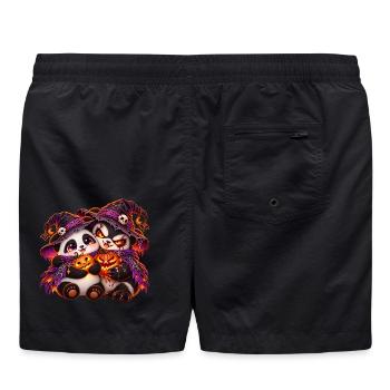 Pand'Halloween Panda-Kuschung (Yin-Yang) - Badeshorts - Schwarz - Hinten