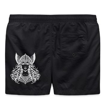 Valkyrie-Kriegerin mit geflügeltem Helm - Badeshorts - Schwarz - Hinten