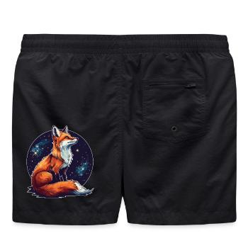 Fuchs mit Sternen - Badeshorts - Schwarz - Hinten