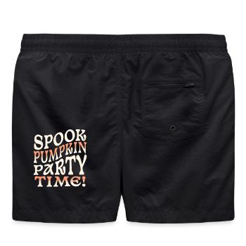 Gruselige Kürbis-Partyzeit - Badeshorts - Schwarz - Hinten