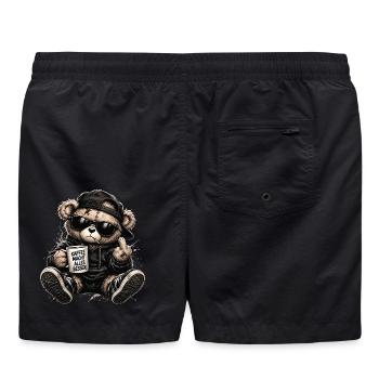 Kaffee Bär Streetstyle Hoodie - Badeshorts - Schwarz - Hinten