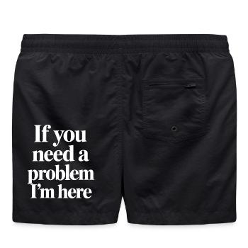 Lustiger Statement Spruch - Badeshorts - Schwarz - Hinten