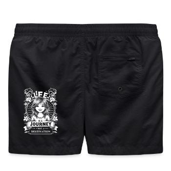 La vie est un voyage, pas une destination | Fille - Short de bain - noir - Dos - AI Model Male 185 light (185cm)