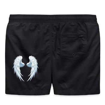 Zwei Engelsflügel Weiß - Badeshorts - Schwarz - Hinten