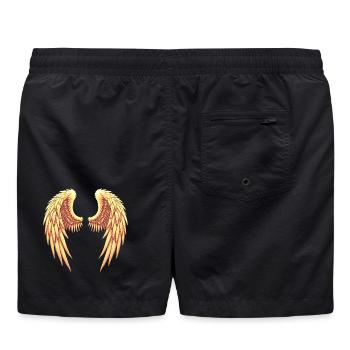 Goldene Engelsflügel - Badeshorts - Schwarz - Hinten