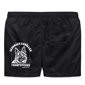 Schubsen und Brüllen Schäferhund - Badeshorts - Schwarz - Hinten