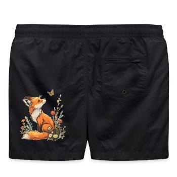 Fuchs und Schmetterling - Badeshorts - Schwarz - Hinten
