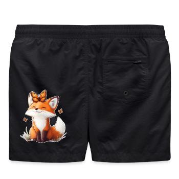 Fuchs und Schmetterling - Badeshorts - Schwarz - Hinten