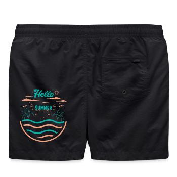 Sommerliches Palmen Strand Design - Badeshorts - Schwarz - Hinten