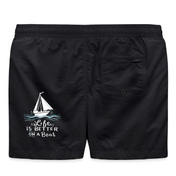Segeln Segelboot Geschenk - Badeshorts - Schwarz - Hinten