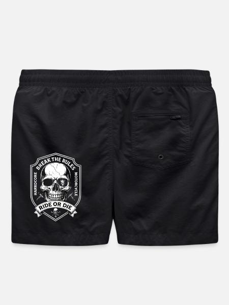 Motorradfahrer Biker Chopper Break The Rules - Badeshorts - Schwarz