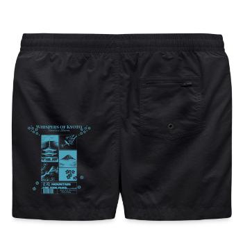 Kyoto Blütenzeit Zeitlose Blüte - Badeshorts - Schwarz - Hinten