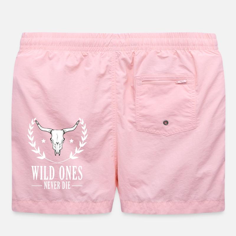 Wild Bison Skull Surrounded by Laurels Swim Trunks