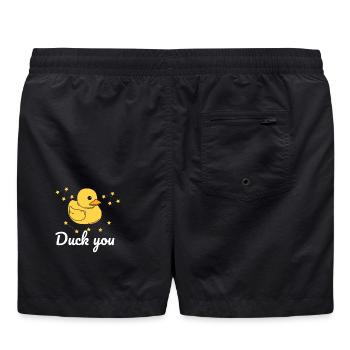 Ente Spruch Geschenk - Badeshorts - Schwarz - Hinten