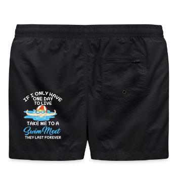 Funny Swimmer Swimming - Swim Trunks - black - Back