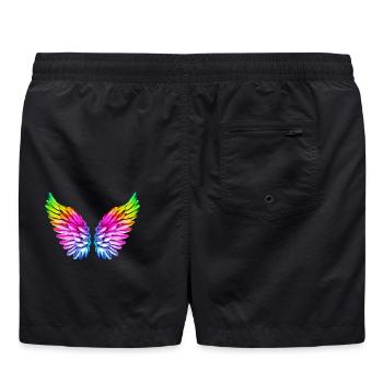 LGBT Ailes anges ailes coloré arc-en-ciel - Short de bain - noir - Dos