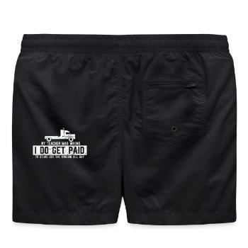 LKW Fahrer - Badeshorts - Schwarz - Hinten