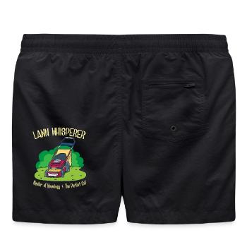 Gardener garden lawn mower gift - Swim Trunks - black - Back