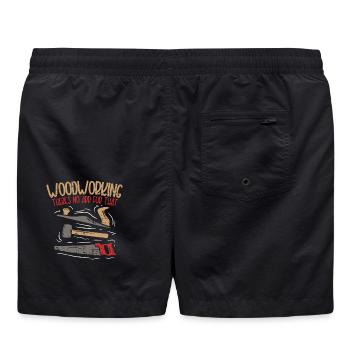 Zimmermann Holzbearbeitung Geschenk - Badeshorts - Schwarz - Hinten