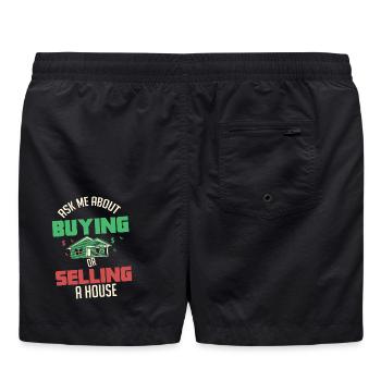 Immobilienmakler - Badeshorts - Schwarz - Hinten