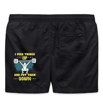 Gewichtheben - Swim Trunks - black - Back
