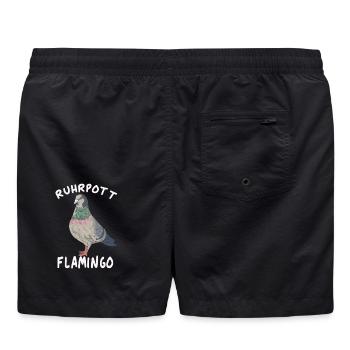 Ruhrpott Flamingo Taube - Badeshorts - Schwarz - Hinten