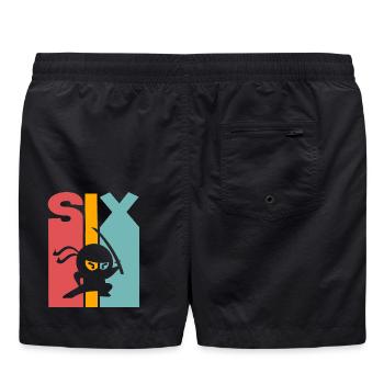 Ninja 6. Geburtstag Kinder - Badeshorts - Schwarz - Hinten