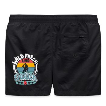 Pirat 6. Geburtstag Kinder - Badeshorts - Schwarz - Hinten