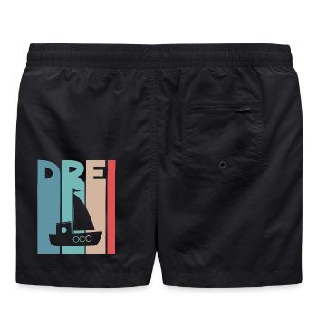 3 Jahre Kindergeburtstag - Badeshorts - Schwarz - Hinten