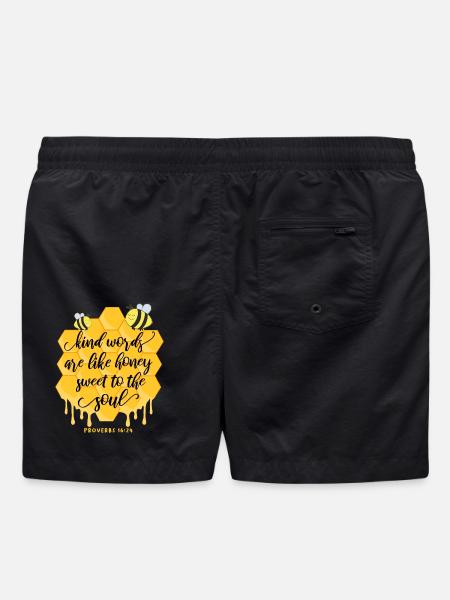 Christian Bible Quote Bees - Swim Trunks - black
