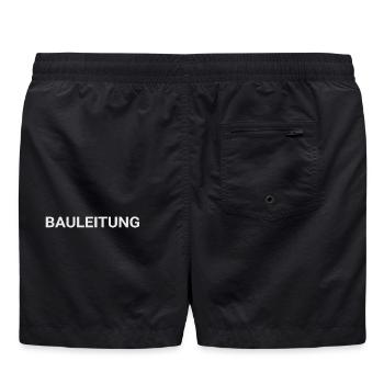Bauleitung - Bauleiter Geschenk - Badeshorts - Schwarz - Hinten