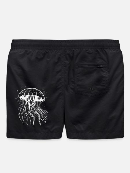 Motif Méduse Blanche - Méduse - Short de bain - noir