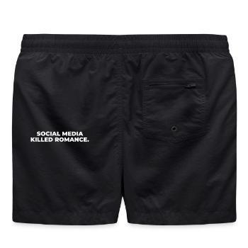 LES MÉDIAS SOCIAUX ONT TUÉ LA ROMANCE - Short de bain - noir - Dos - AI Model Male 185 light (185cm)