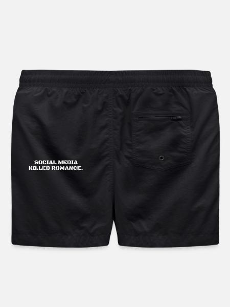 SOCIAL MEDIA KILLED ROMANCE - Swim Trunks - black