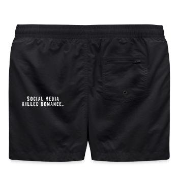 LES MÉDIAS SOCIAUX ONT TUÉ LA ROMANCE - Short de bain - noir - Dos - AI Model Male 185 light (185cm)