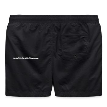 LES MÉDIAS SOCIAUX ONT TUÉ LA ROMANCE - Short de bain - noir - Dos - AI Model Male 185 light (185cm)