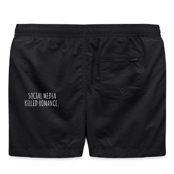 LES MÉDIAS SOCIAUX ONT TUÉ LA ROMANCE - Short de bain - noir - Dos - AI Model Male 185 light (185cm)