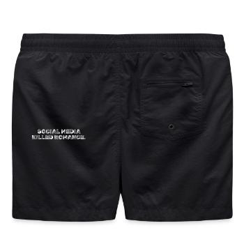 LES MÉDIAS SOCIAUX ONT TUÉ LA ROMANCE - Short de bain - noir - Dos - AI Model Male 185 light (185cm)
