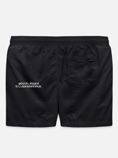 SOCIAL MEDIA KILLED ROMANCE - Swim Trunks - black
