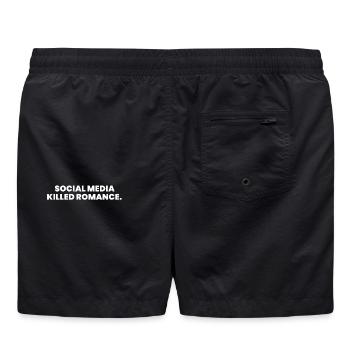 LES MÉDIAS SOCIAUX ONT TUÉ LA ROMANCE - Short de bain - noir - Dos - AI Model Male 185 light (185cm)