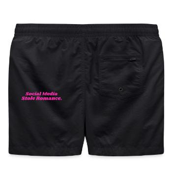 SOCIAL MEDIA STOLE ROMANCE DAMEN - Badeshorts - Schwarz - Hinten