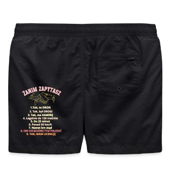 Dla pytających, zasady , Dron pilot - Badeshorts - Schwarz - Hinten - AI Model Male 185 light (185cm)