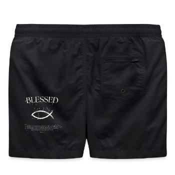 Psalm 1,1 - Wandelt auf Gottes Weg - Badeshorts - Schwarz - Hinten