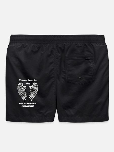 Love Gives Wings Beware of Turbulence - Swim Trunks - black