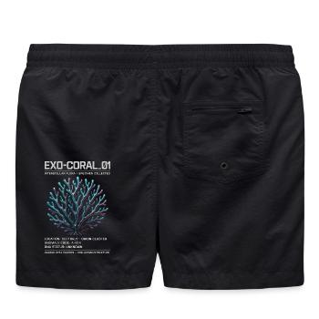 Exo Coral 01 – Design extraterrestre futuriste de science-fiction - Short de bain - noir - Dos - AI Model Male 185 light (185cm)